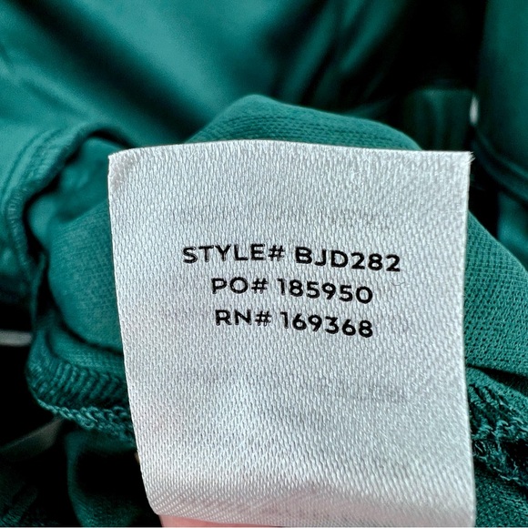 Lulus NWT Glamorous Disposition Emerald Green Ruched Maxi Dress Sz XL Front Slit - Picture 14 of 15